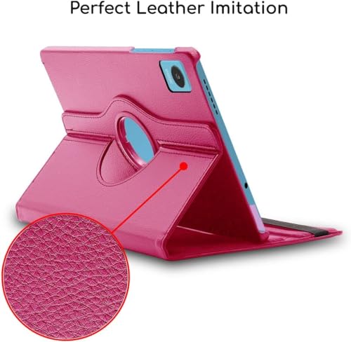 Image of Flip Cover for Realme Pad Mini 8.7 inch Tablet (Model FIT ONLY-: RMP2105 /RMP2106) 360 Degree Rotating Flip Case Cover (Pink)