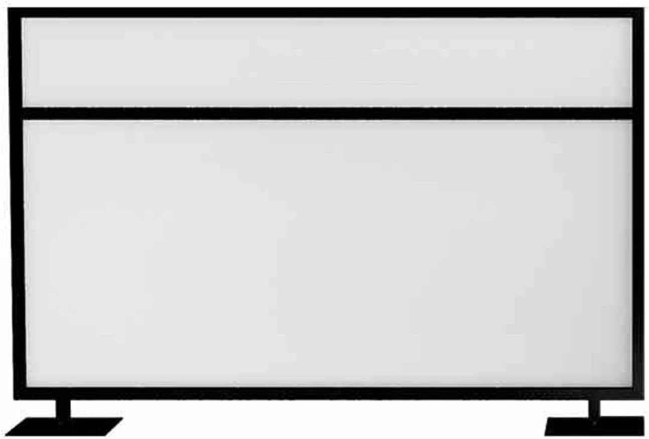 GLETSF Glass Room Divider Office Partition Tempered Glass Panels Table Dividers Panels Partitions,Iron Partition Screen For Dining Areas, Table Privacy Shield, Commercial Froste-Blakc-100x110cm