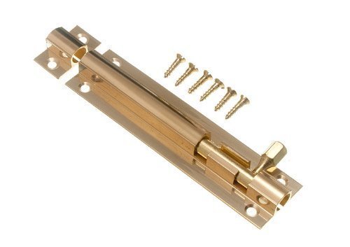 Onestopdiy.com Door Bolt Barrel Slide Lock 100Mm 4 Inch Brass With Screws