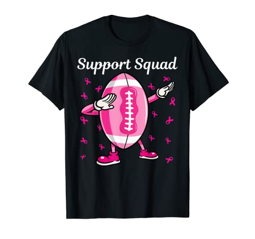 Support Squad Breast Cancer Awareness Survivor Dab Football Camiseta
