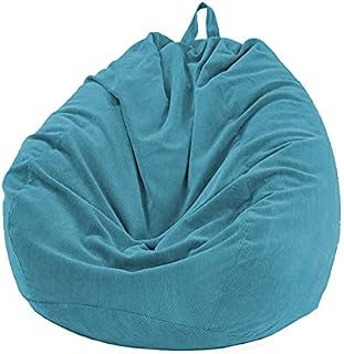 Kisbeibi Bean Bag Chair Cover (No Filler) Washable Ultra Soft Corduroy Sturdy Beanbag Cover(Blue,size:70x80cm)