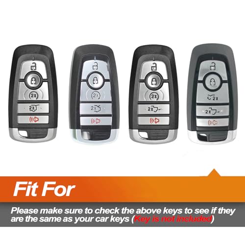 EYANBIS Silicone Key Fob Cover Fit for Ford Fusion F150 F250 F350 F450 F550 Edge Explorer Escape Explorer Mustang Bronco 5 Button Key Fob | Car Accessories | Remote Key Protection Case - Black & Black by EYANBIS - Used condition - Image 2