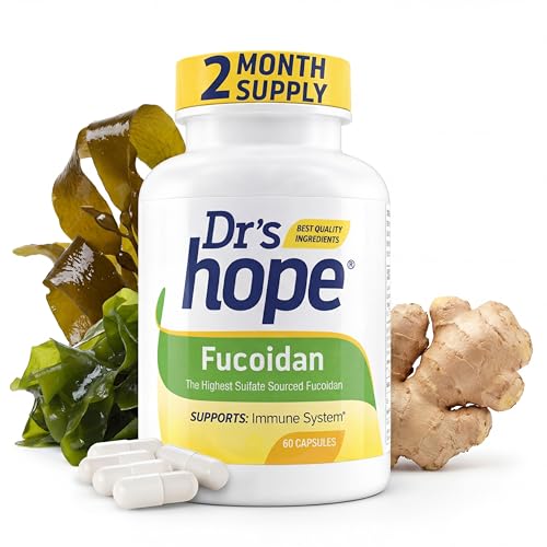 Dr’s Hope - Fucoidan 65mg with Brown Seaweed Extract and Antioxidant Properties for Gut, Immune, and Heart Wellness - 60 Capsules, 1 Capsule a Day, 2 Months Supply