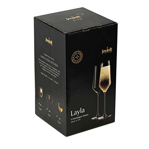Joyjolt JC102114 Champagne Flutes – Layla Collection Crystal Champagne Glasses Set Of 4 thumb #8