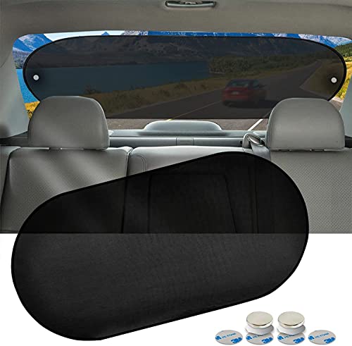 IC ICLOVER Car Sun Shade, Folding Automotive Rear Window Shade, Universal Mesh Screen Back Window Sun Visor with Magnet Adsorption for Children Kids