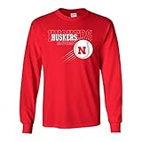 Nebraska Huskers x 3 Baseball Long Sleeve Tee Shirt - Red - Large