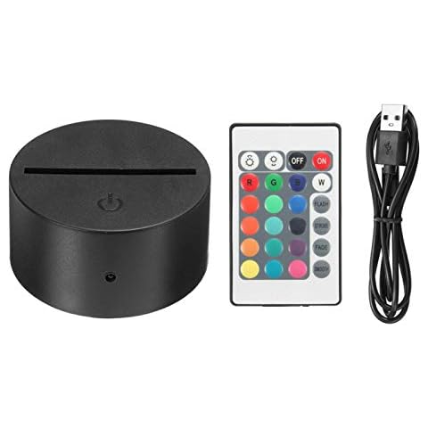 3D-LED-Nachtlicht-Lampensockel mit Fernbedienung und USB-Kabel, verstellbar, 16 Farben, Dekoration, Lichter für Farbverlauf, Tisch-Nachtlicht, Geschenk Cover