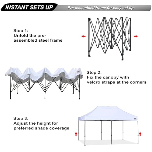 Image of ABCCANOPY Patio Pop Up Canopy Tent 10x20 Commercial-Series(White)