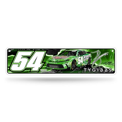 Rico Industries NASCAR Racing Ty Gibbs No. 54 Metal Street Sign 4" x 15" Home Décor - Bedroom - Office - Man Cave