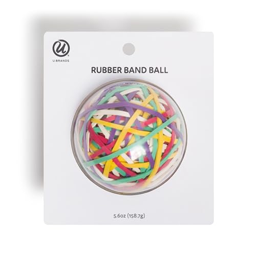 U Brands Ball Of Rubber Bands, 175 Count, Assorted Colors, Office, School, Home Supplies