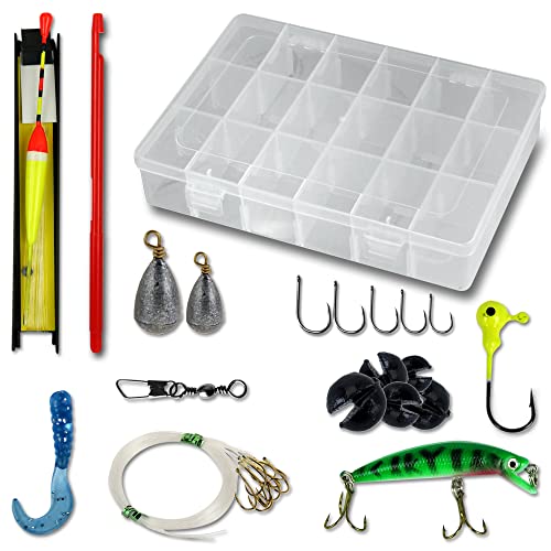 Angelbox mit Zubehör 120tlg. Angelset Angelkoffer Köderbox mit Gummiköder und Angelhaken