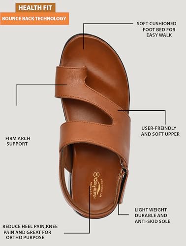 Image of HEALTH FIT Men's Ortho Slippers /Doctor Chappal & Diabetic extra soft Cushion footbed Comfortable Foortwear 163