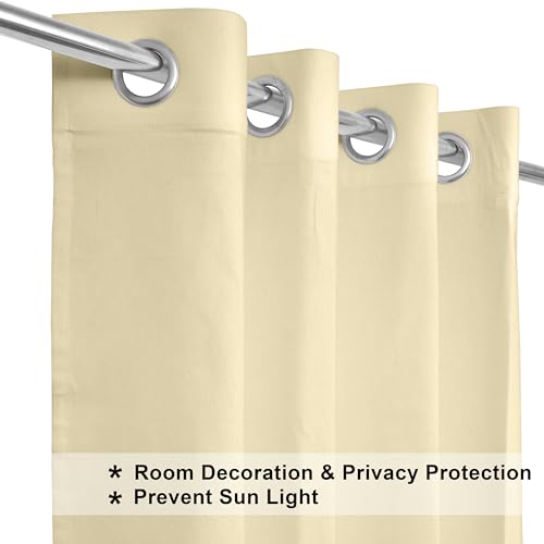 Image of THE LINEN COMPANY Cotton Room Darkening Curtain, Light Blocking Curtain 10 feet with Eyelet Rings for Long Door 1 Pcs Set for Living Room, Bedroom (4.5ft x 10ft, Butter Cream)