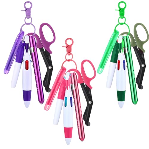 Geiserailie 18 Pcs Nurse Pen Sets for Badge Reels,Purple, Pink, Green
