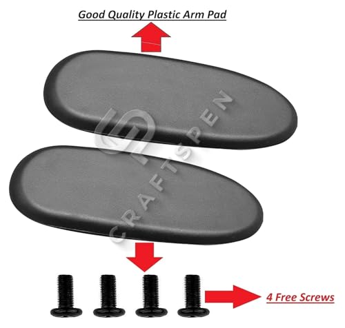 Image of Office Chair Replacement Plastic Arm Pads, Chair Armrest Pads for Supporting Arms and Elbow with 4 Free Screws, Black (Black 3)