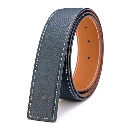 Vatee's Men/Women Reversible Real Leather Replacement Belt Strap No Buckle