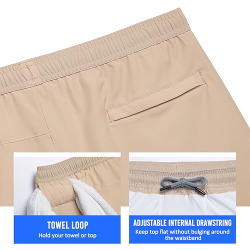 Image of maamgic Mens Workout Shorts 2 in 1 Stretch 5 inch / 7 inch Gym Shorts Running Shorts with Compression Liner Zip Pocket