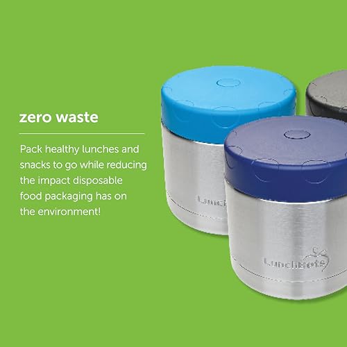 LunchBots 16oz Thermos Stainless Steel Wide Mouth - Insulated Thermos With Vented Lid - Keeps Food Hot or Cold for Hours - Leak-Proof Portable Thermal Food Jar is Ideal for Soup - 16 ounce - Navy