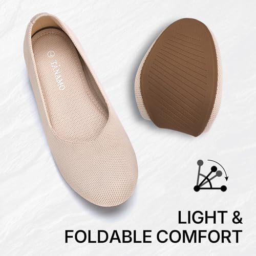 Image of Tanamo Ballet Flats for Women, Soft Knit, Work Travel Everyday Shoes