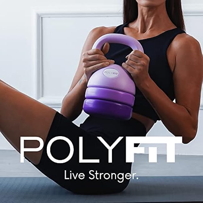 Polyfit Adjustable Kettlebell | 5 lb - 12 lb | Kettlebells Weights Set for Home Gym | Kettle Bell Sets for Women at Home