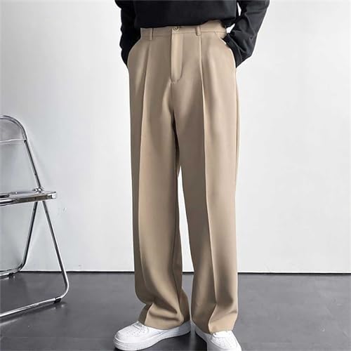 Men Formal Suit Pants Slanted Pocket Straight Wide Leg Loose Comfy Casual Trousers Business Office Party Work Pants4