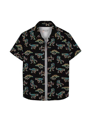Image of HELLCAT Yellow Trendy Regular Fit Printed Causal Shirt for Boys