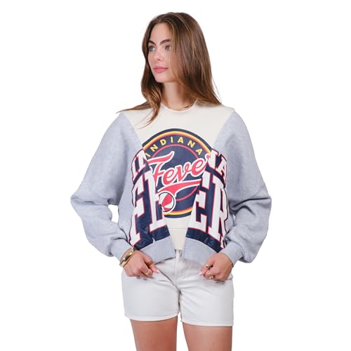 Ultra Game WNBA Official Womens Super Soft Showtime Crew Sweatshirt Indiana Fever Heather Gray Small