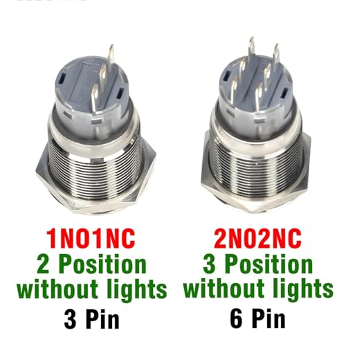 Interrupteur rotatif 22mm 3 positions 1NO 1NC de commande industrielle - 6