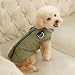JoyDaog Warmer Fleece-Hundemantel mit strapazierfähigem Geschirr mit D-Ring, wasserdichte Welpenjacke für kleine Hunde, Hundeweste für den kalten Winter, Grün, Größe M