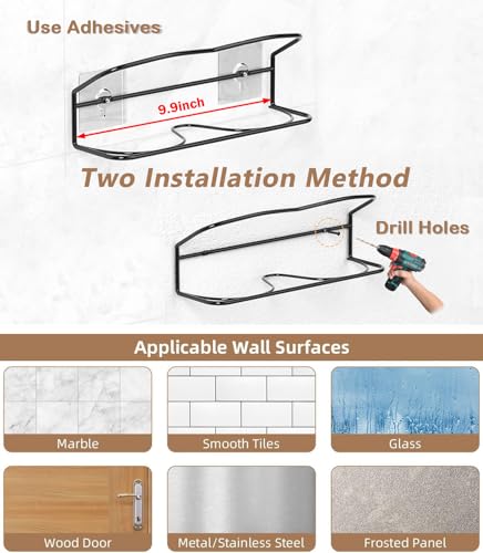 Wall-Mounted-Shoe-Rack-6Pack-with-Sticky-Hanging-Strips-Metal-Wall-Shoe-Storage-Hanging-Shoe-Organizer-for-WallRVDoor Wall Mounted Shoe Rack 6Pack with Sticky Hanging Strips Metal Wall Shoe Storage Hanging Shoe Organizer for WallRVDoor