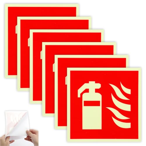 Selbstklebend Feuerlöscher Schild, PVC Nachleuchtend Feuerlöscher Aufkleber, Hinweisschilder Feuerlöscher 15 x 15cm, Piktogramm Feuerlöscher für Haus, Büro, Krankenhaus (Rot, 6Stk-15x15cm) Selbstklebend Feuerlöscher Schild, PVC Nachleuchtend Feuerlöscher Aufkleber, Hinweisschilder Feuerlöscher 15 x 15cm, Piktogramm Feuerlöscher für Haus, Büro, Krankenhaus (Rot, 6Stk-15x15cm)