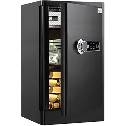 Tenamic Deluxe Biometric Fingerprint Safe Box Smart Touch Screen Fireproof Safe for Home Office Hotel 5.1 Cubic Feet