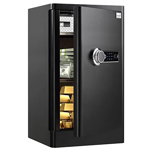 Tenamic Deluxe Biometric Fingerprint Safe Box Smart Touch Screen Fireproof Safe for Home Office Hotel 5.1 Cubic Feet