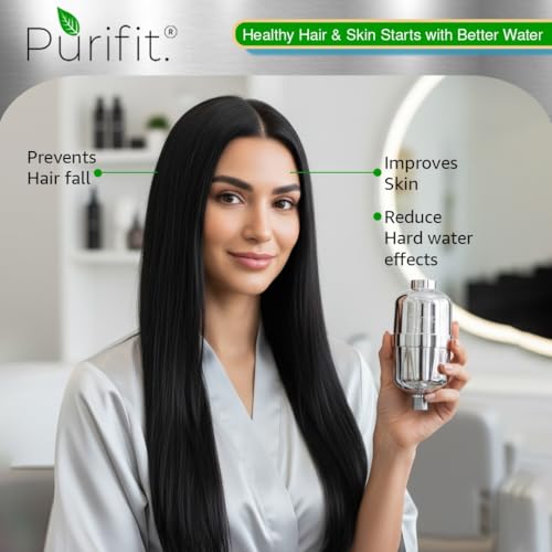 Image of Purifit Hard Water Softener For Tap & Shower V2 | Universal Fit Tap & Shower Filter For Hard Water For Hair, Helps Reduce Chlorine, Supports Hair Care, Dry Skin & Frizz Control, Easy Installation
