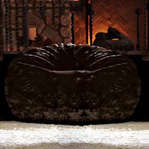 SARUEL Poufs pour Adultes, Housse de Pouf sans Remplissage, Pouf Ottoman, Chaise Bouffante en Fourrure/Cuir/Polaire en Cachemire/Laine, décoration d'intérieur, canapé, futon Bouffant