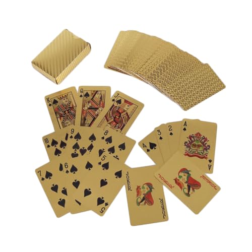 SAFIGLE Goldspeilkarten Pokerkarten wasserdichte Glänzende Spielkarten Aus Plastik Für Unterhaltung Zu Hause Bar Büro Geschenk Für Freunde