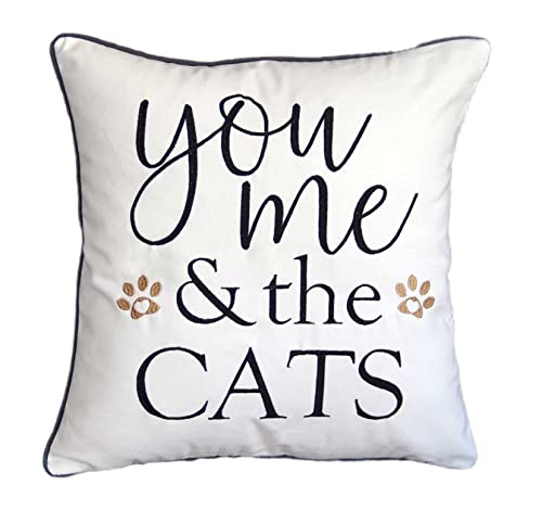 DECOPOW Embroidered Throw Pillow Cover,Square 18 inches