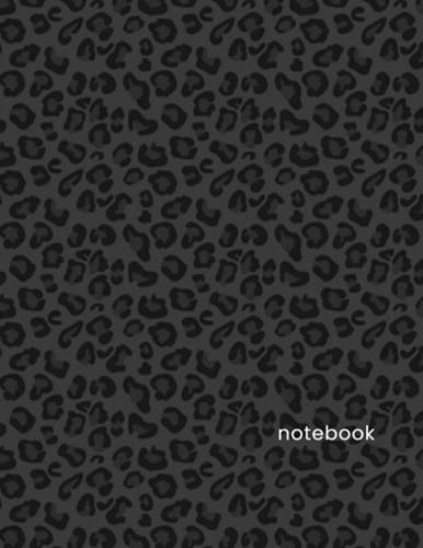 Notebook: Black Leopard Print College Ruled Notebook - (8.5 x 11) - 100 Pages
