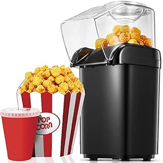 Popcorn Maker, HOUSNAT Upgraded 1200W Electric Popcorn Machine, 2 Minutes Qucik Popping, Hot Air Popcorn Popper for Fat-Free and Healthy Snacking, for kids, Movie Nights, Parties