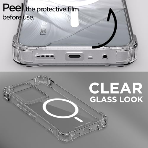 Image of Pikkme Back Cover for Realme C71 Mag-Safe Shockproof PC + TPU Protective Case Magnetic Support Bumper Case (Transparent Mag-Safe)