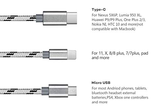 Bolatus Multi Cavo di Ricarica, 30cm 2Pack 3 in 1