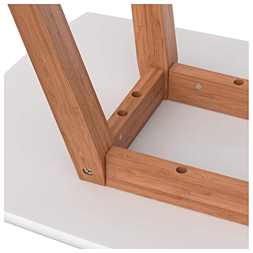 Bonvivo Small Coffee Table - Franz Designer Low Table W/Wooden Bamboo Frame For Sitting, Storage And Living Room Furniture For Men And Women - White #TOP6