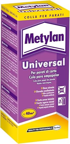 Metylan Universal Colla carta da parati resistente, Colla in polvere potente e riposizionabile, Colla da parati facile da miscelare e applicare, astuccio 125g