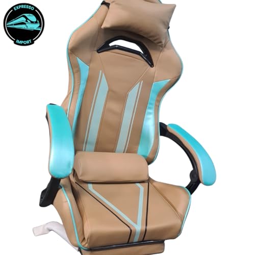 Cadeira Gamer Ergonômica, Giratória 360°, Altura Ajustável, com Apoio de Braços, Marrom