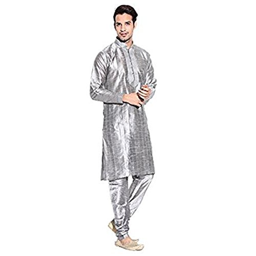 Kurta clásico de rayas para hombre túnica de corte trapecio y manga larga