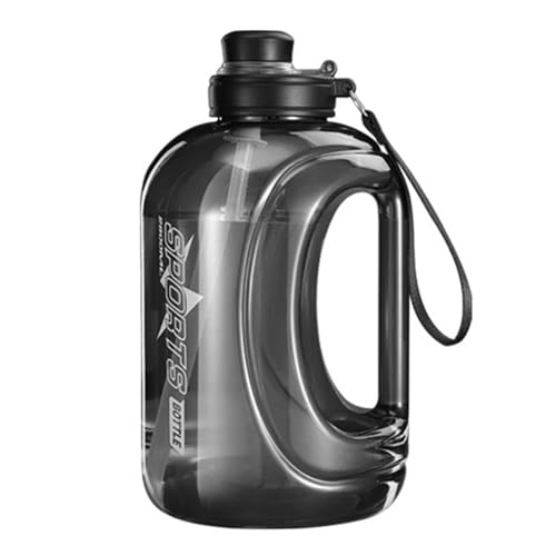 Gallon Water Bottle, 0.7 Gallons Hard Transparent Plastic Dual Scale Flip Cover Seal Leak Proof Big Water Jug with Straw and Hanging Rop,Wide Range of Applications Big Water Bottle for Outdoor Use - image 1