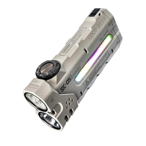 LOOP GEAR SK05 PRO Mao EDC Flashlight 4360 Lumens 8000mAh Rechargeable LED Flashlight & Power Bank 3-in-1 Lighting Modes (Flood/Spot/Side Light) for Camping Hiking Emergency Outdoor