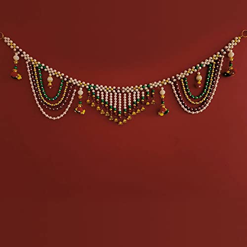Image of Handmade Door Hanging Round Moti Style Bandarwal Toran (TMR-08) -Diwali New Year Inauguration Wedding Festival Home Decor Pooja (40 Inch X 6 Inch)