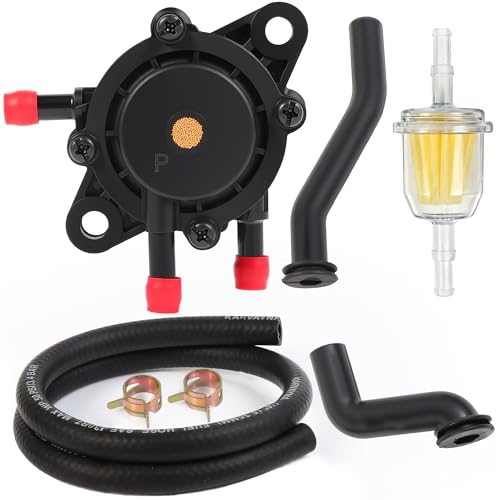 Karvayna 808492 Fuel Pump for Briggs and Stratton 808656 John Deere LG808656 D140 D130 D170 D125 D160 D155 D150 Z445 Z235 Z335E Z255 Z355E Z525E LA140 LA150 LA155 Lawn Mower 596163 793147 Vacuum Hose