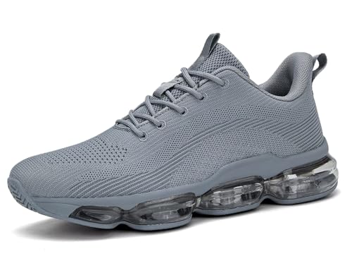 Mens Running Shoes Air Lace Up Fashion Walking Tennis Sneakers Comfortable Breathable Basketball Sport Gym Fitness Cross Trainers